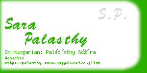 sara palasthy business card